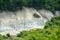 White rhyolite tuff formations in Hungary