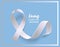 White ribbon for lung cancer awareness campaign - rectangle banner