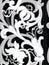 White Richelieu embroidery patterns on the black background