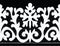 White Richelieu embroidery patterns on the black background