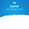 White ripped paper cut on blue background, Vector