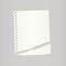 White ripped ruled note, notebook paper on grey background