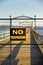 White Rock, Canada - March 25, 2020: Popular pier closed to general public during time of Covid-19 pandemic