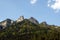 White rock and forest at spring in Pieniny