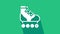 White Roller skate icon isolated on green background. 4K Video motion graphic animation