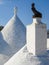 White roof with chimney top, Trulli