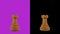 White rook chess piece chromakey 360 degree rotation