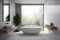 white room apartment elegant house indoor interior design home window tub. Generative AI.