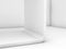 White room with chamfer installation. 3d render