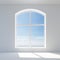 White Room With Window Overlooking Blue Sky - 3d Render