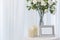 White rose with candle wedding beautiful photo frame