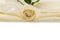 White rose on ivory silk satin