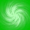 A white rotating galaxy on a green background. Green abstraction with a drawing in the center.