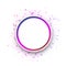 White round communication background with colorful network.