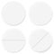 White round pills templates set isolated on white background.