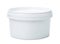 White round plastic container