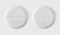 White round tablet pill front and back side isolated 3d realistic vector illustration. Pharmaceutical concept. Nutrients,