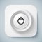 White rounded square icon with power button