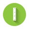 White Ruler icon isolated with long shadow. Straightedge symbol. Green circle button. Vector