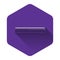 White Ruler icon isolated with long shadow. Straightedge symbol. Purple hexagon button