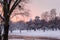 White russian ortodox monastery in winter day.Pskov kremlin. Troitsky cathedral.