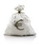 White sack with euro money