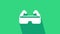 White Safety goggle glasses icon isolated on green background. 4K Video motion graphic animation