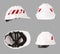 White safety helmet. Construction hard hat.