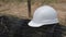 White Safety helmet (hard hat) for engineer, safety officer, or architect.