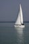 White sailboat on Lake Balaton