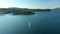 white sailboat sailing on blue sea water in Swedish archipelago