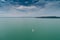 White sailing boat in Lake Balaton