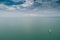 White sailing boat in Lake Balaton