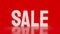 The white sale on red Background for promotion concept 3d rendering