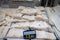 White salted and dried bacalao codfish, traditional Spanish food on display in fish shop