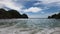 White sand beach atmosphere with waves