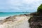 White sand beach with blue sea on Koh Samaesarn.