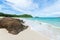 White sand beach with blue sea on Koh Samaesarn.