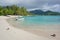 White sand beach Huahine island French polynesia