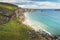 White sand beach of Northern Ireland shoreline.