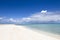 White sand beach and turquoise lagoon