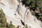 White sand cliffs is picturesque mountains of Lunar landscape Paisaje Lunar. Vilaflor village, Tenerife, Canary