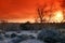 White sand and rocky chaos in fontainebleau forest