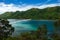 White sand strip on Vigan island snake Island in El nido region of Palawan in the Philippines