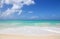 White sand and turquoise waters of Eagle Beach Aruba