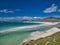 The white sands and turquoise waters of the pristine Luskentyre Bay in the Outer Hebrides.