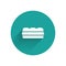 White Sandwich icon isolated with long shadow. Hamburger icon. Burger food symbol. Cheeseburger sign. Street fast food