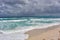 White sandy beach of Varadero. Magnificent coast of the Atlantic ocean. Cuba.