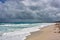 White sandy beach of Varadero. Magnificent coast of the Atlantic ocean. Cuba.