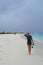 White sandy tropical beach at Klein Curacao